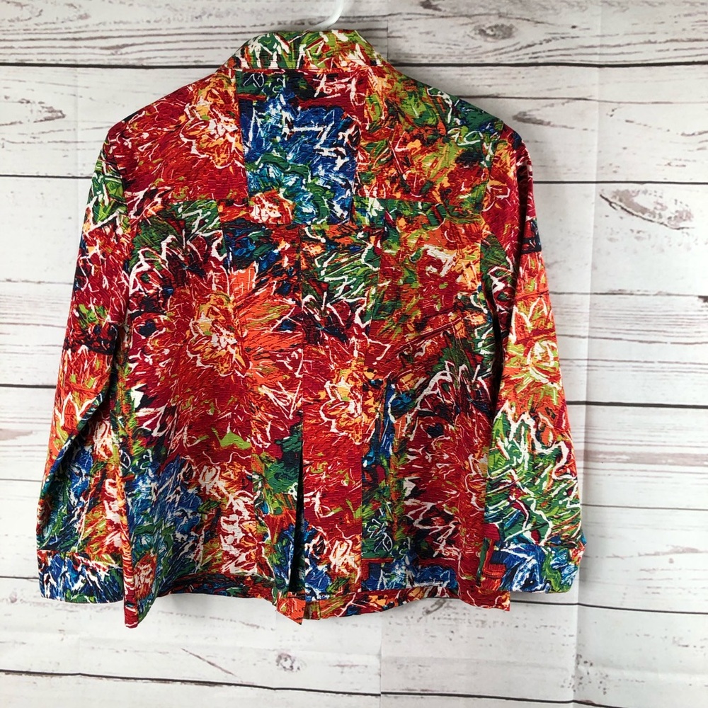 Chico’s multicolor size 1 bright colors 3/4 sleeve - Picture 5 of 8